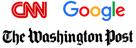 CNN, Google, and The Washington Post logos