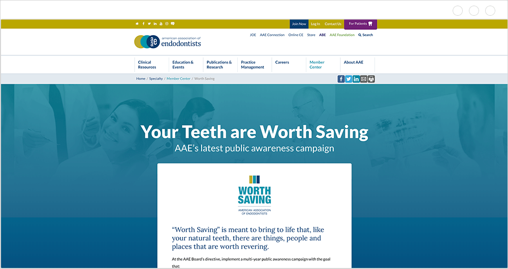 Worth Saving web page screenshot
